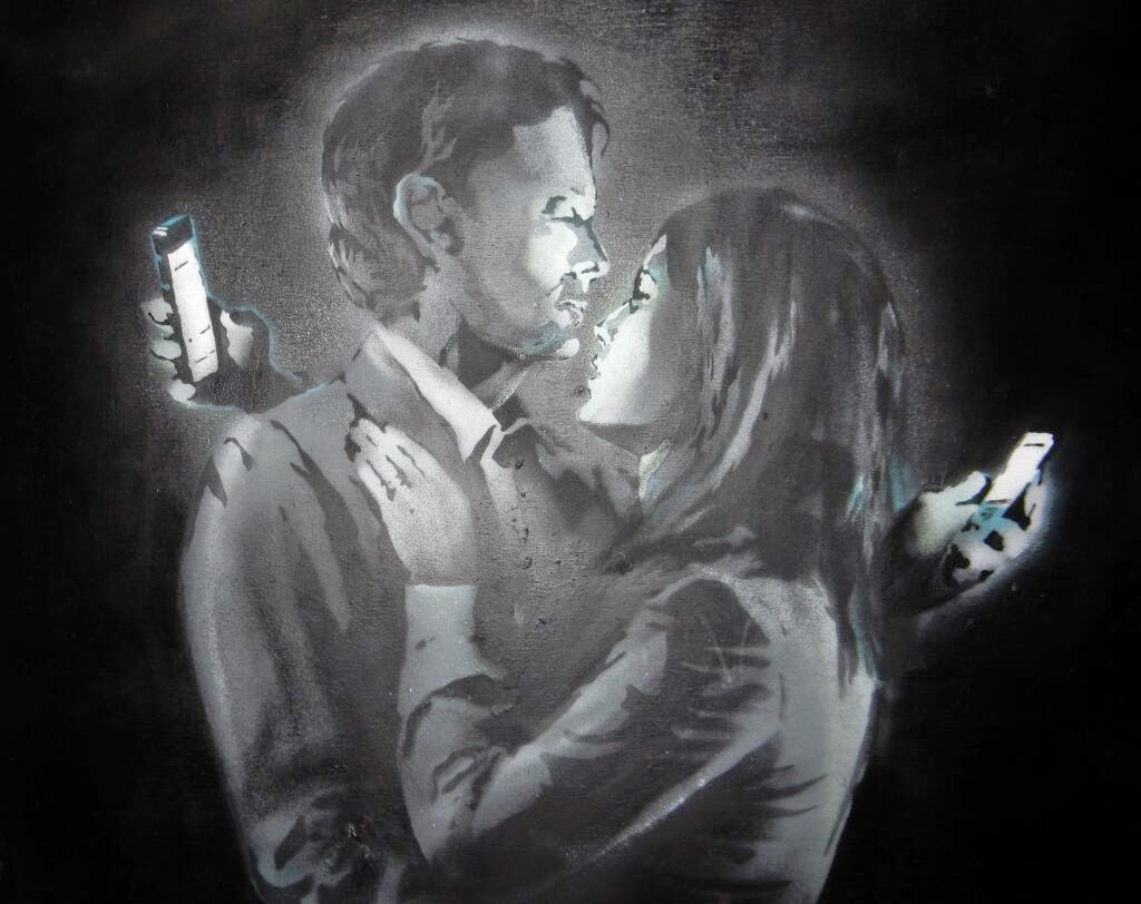 Banksy, Mobile Lovers, 2014